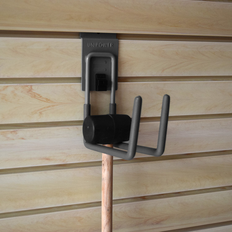 Crochets en J pour mur à lattes en PVC pour rangement utilitaire de garage