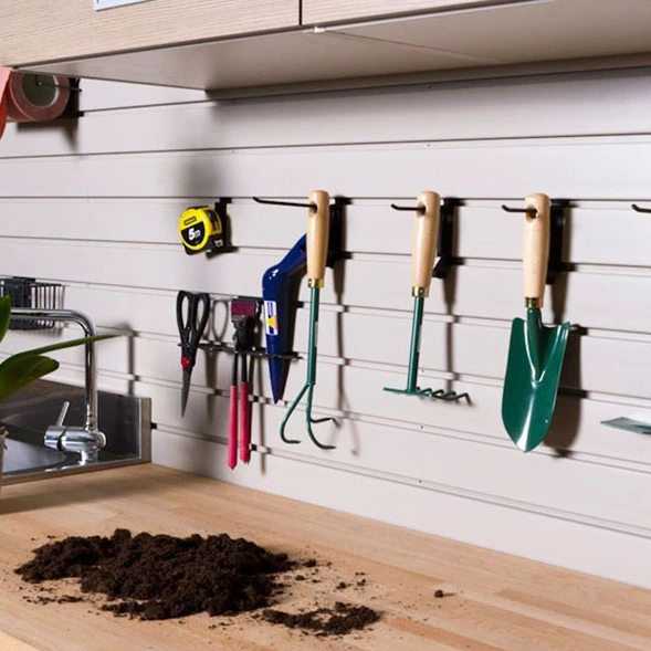 Système de rangement de panneaux muraux de Garage à lattes, organisateur de maison, panneau Slatwall