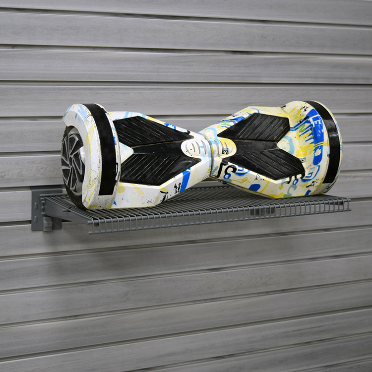 Étagère murale en métal de 24 pouces de long, support de rangement pour garage, supports en acier au carbone, étagères à lattes 