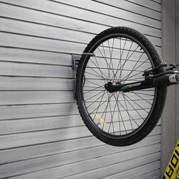 Crochet de vélo Slatwall, accessoires métalliques, revêtement en caoutchouc, crochets de vélo