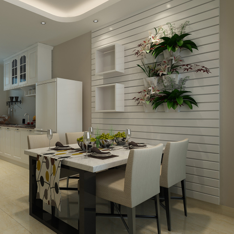 Panneau à lattes organisé et recouvert de vis pour mur de garage facile à nettoyer